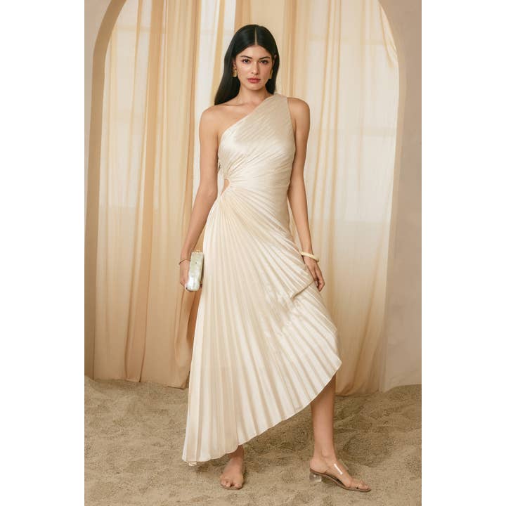 Dress Forum - Wholesale Dress - Women's - Olympia Asymmetrical Pleated Maxi Dress37