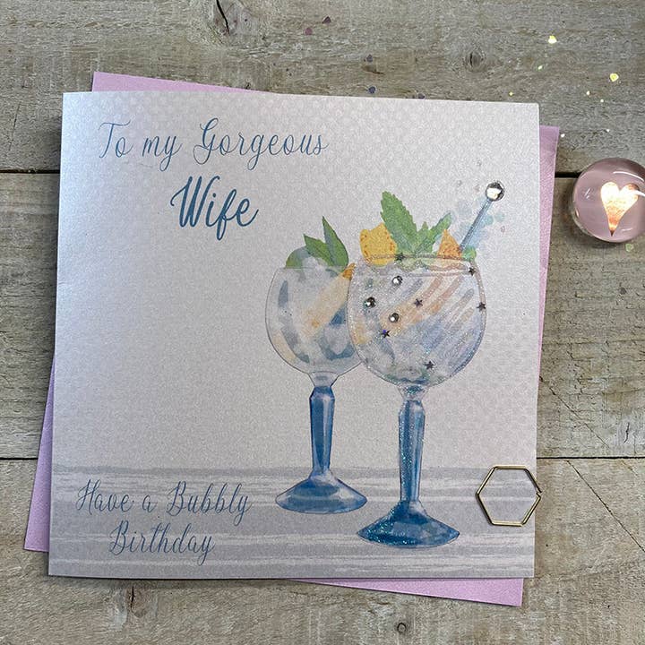 Wife Gin Glasses (VN146) for wholesale by White Cotton Cards