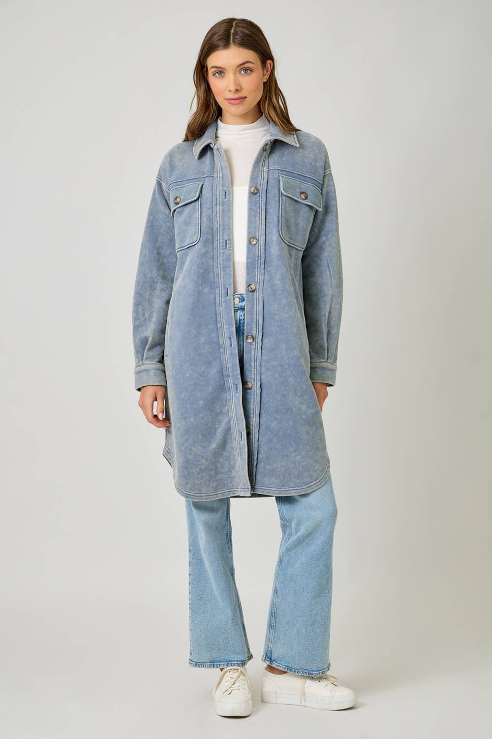 Mystree - Vendita all'ingrosso Giacca - Donna - 61231 Giacca Lunga in Spugna Lavata1