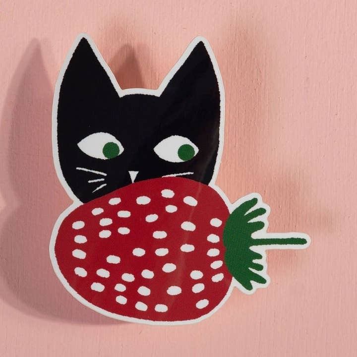 Jordgubb katt klistermärke för wholesale av Baby Cats of California