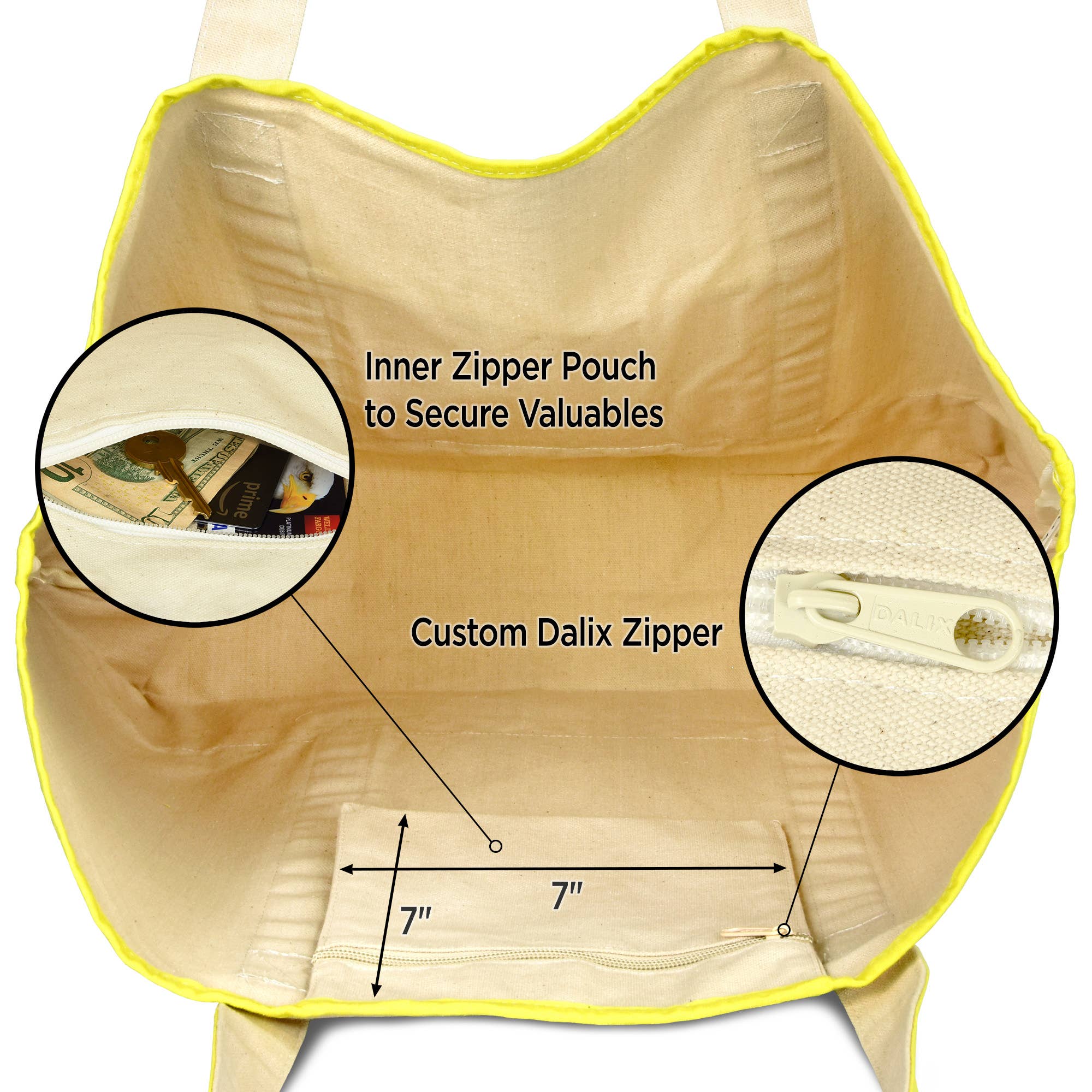 Dalix - Wholesale Tote Bag - Women's - DALIX 22" Open Top Heavy Duty Deluxe Tote Bag Outer Pocket58