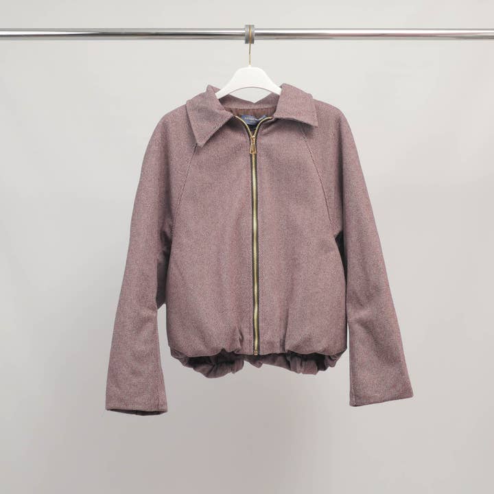 Cecile Wang - Wholesale Jacket - Women's - Zipped jacket in chevron fabric with elasticated hem – KD93511