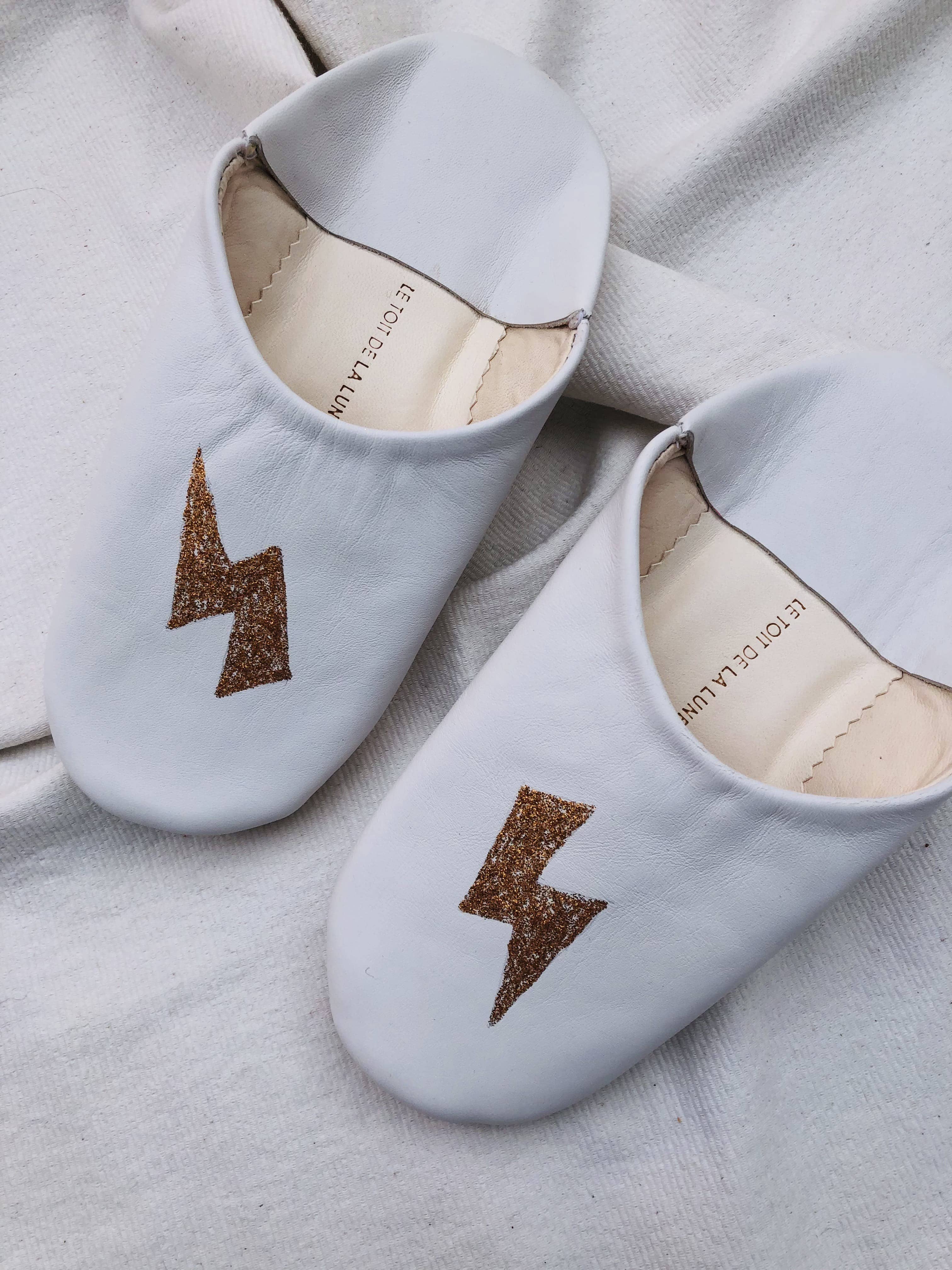 le toit de la lune - Wholesale Slippers - Women's - White leather slippers SUZI8