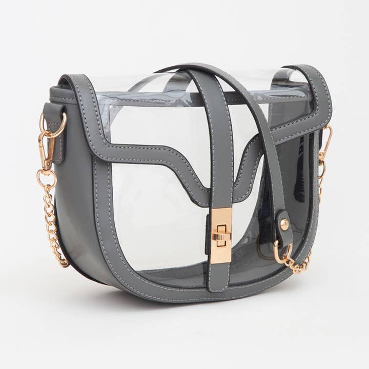 Sensibling Corp. - Wholesale Crossbody Bag - Women's - Clear Transparent Saddle Bag