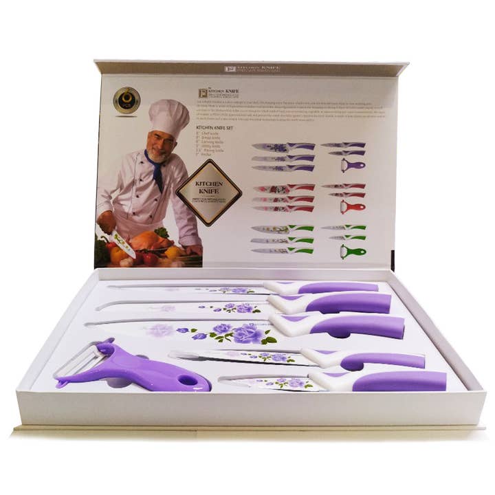 Kitchen Knife Set, Preparing Food 6-Piece Colorful Kitchen Knives Set for wholesale by KPurity