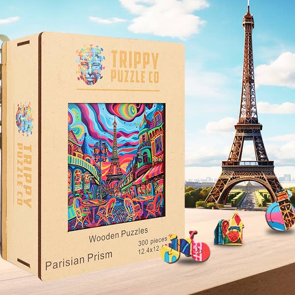 Trippy Puzzle Co – Engroshandel Puslespil - Voksen – Parisisk prisme træpuslespil 300PC1