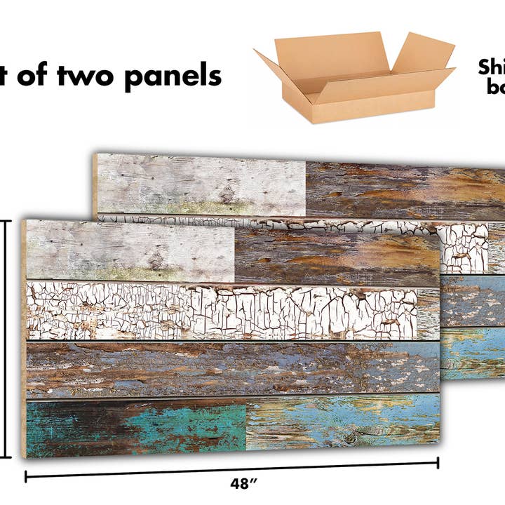 Ninth & Vine - Wholesale Decorative Panel - Slatwall - Old Paint (Set of two 24" H X 48" L Panels)