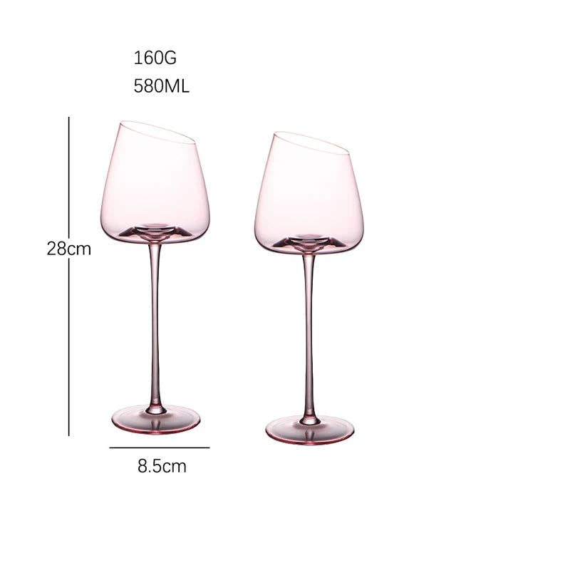 Kiyo Home - Wholesale Wine Glass - Pink Glasses 2-Piece Set1