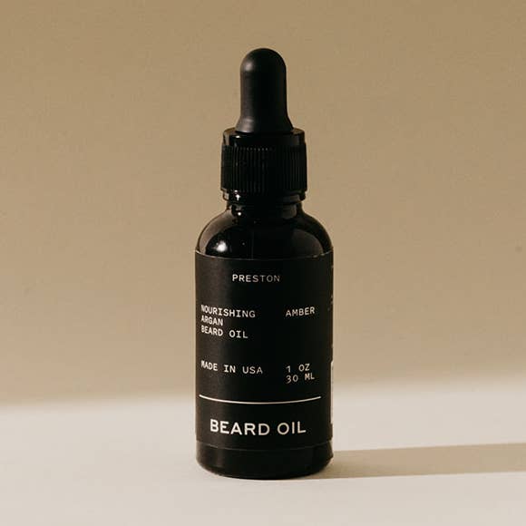 Huile à barbe infusée à l'huile d'argan pour la vente par Preston Grooming