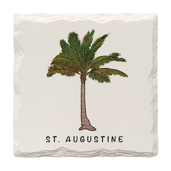 Customizable Palm Tree | Hand-Drawn | Drink Coaster for wholesale by The Doodle Brand