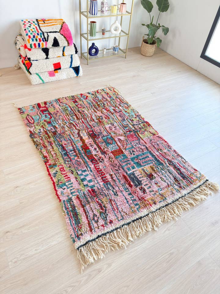 Bunter Beni Ourain Marokkanischer Teppich, Berber Shag Teppich für den Großhandel von BerberNest