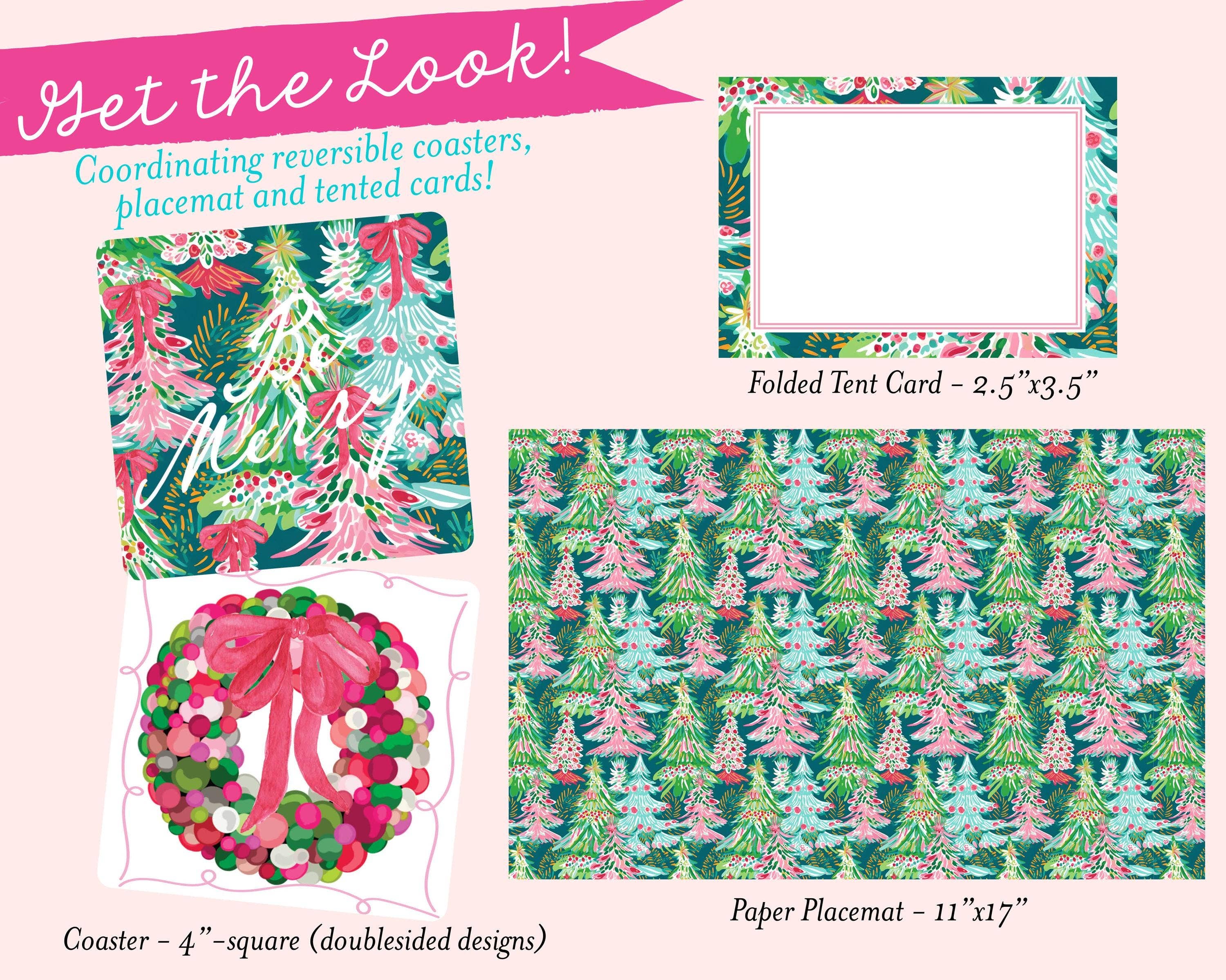 billet-doux - Wholesale Disposable Placemat - Whimsical Watercolor Forest Christmas Placemats3