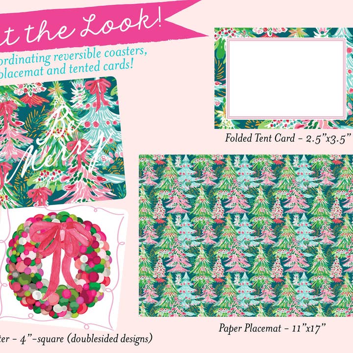 billet-doux - Wholesale Disposable Placemat - Whimsical Watercolor Forest Christmas Placemats3