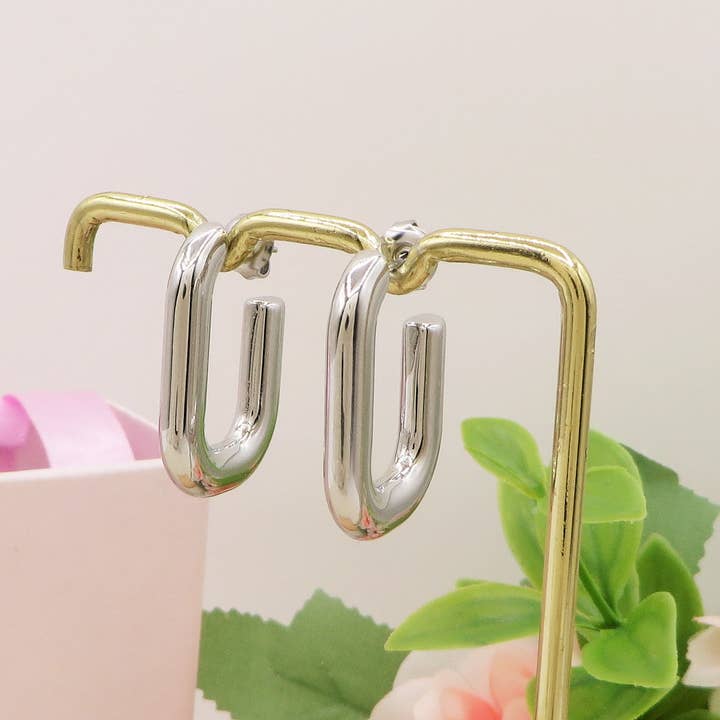 Daemon srls – wholesale Hoop-örhängen – CASSANDRA fyrkantiga hoops ~ Örhängen i ROSTFRITT STÅL6