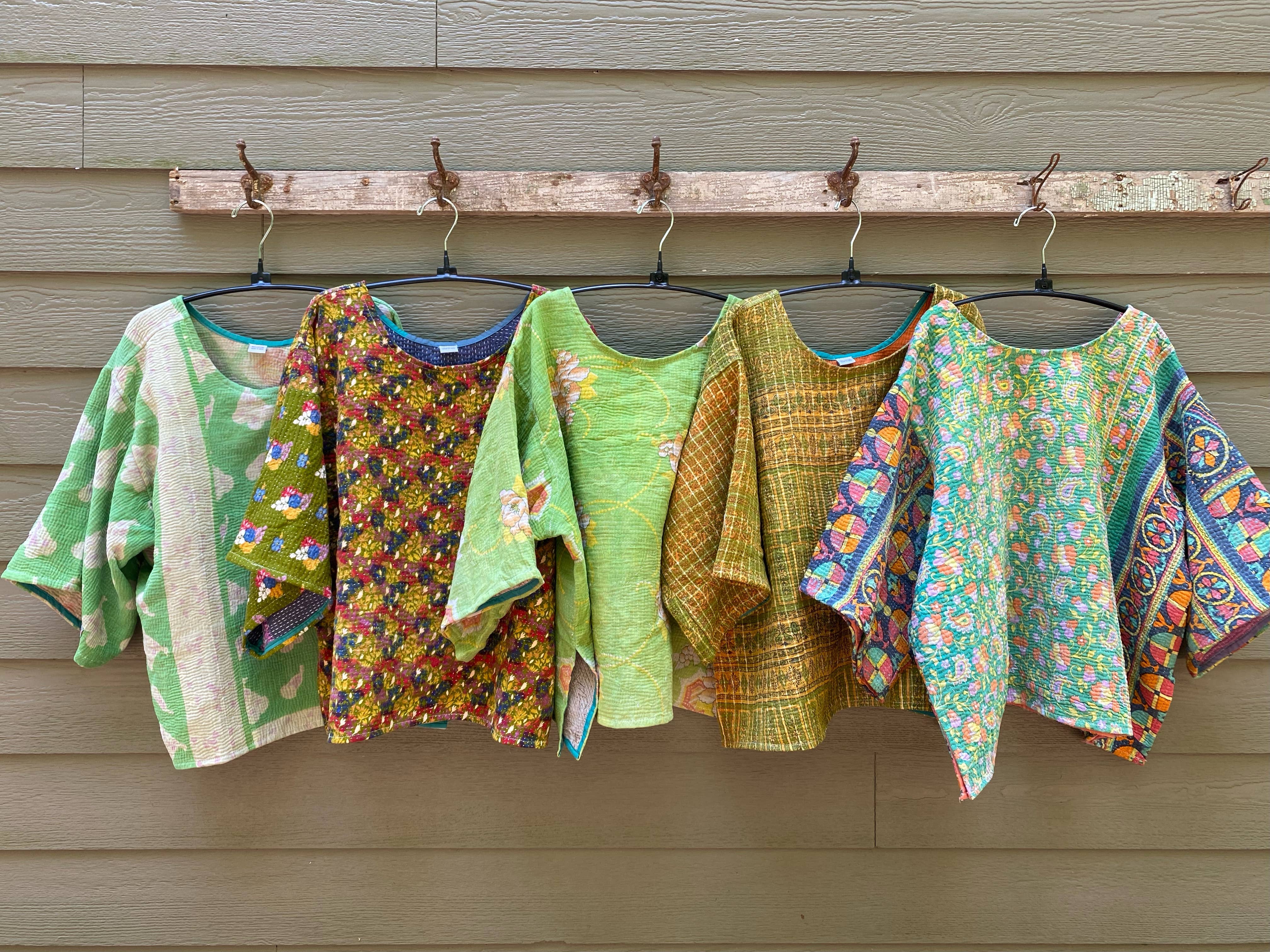 Seeds - Wholesale T-shirt (Zonder tekening) - Dames - Kantha blouse van gerecycled katoen - één maat6