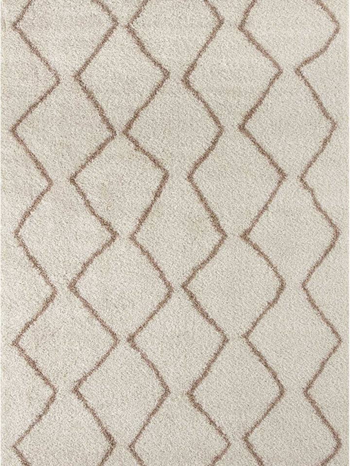 Tapis Shaggy Ivoire Beige Marocain | 830 pour la vente par THE RUGS