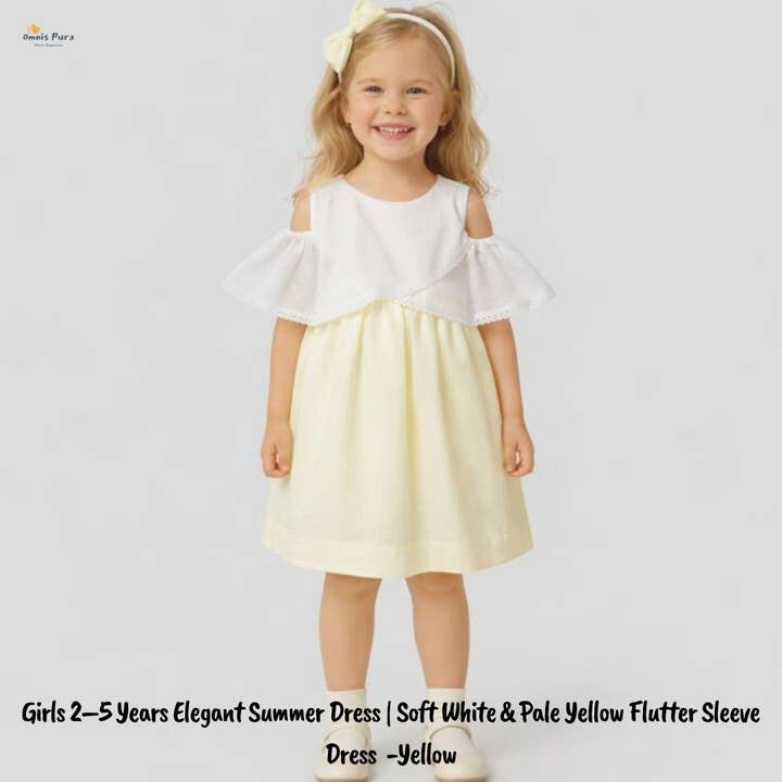 Girls 2–5 Years Elegant Summer Dress-Flutter Sleeve Dress for wholesale by Omnis Pura
