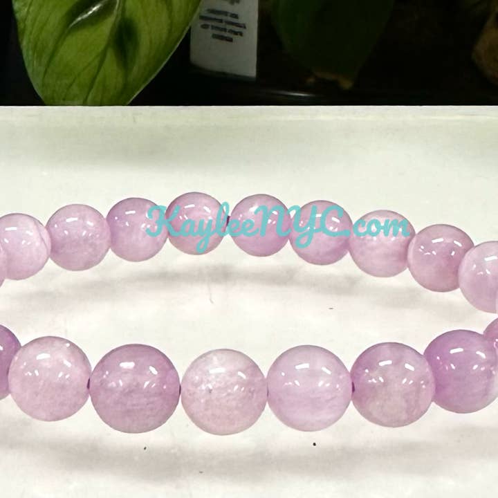 KayleeNYC - Wholesale Beaded Bracelet - Natural Kunzite 8.4-9mm 7.5” Crystal Bracelet3