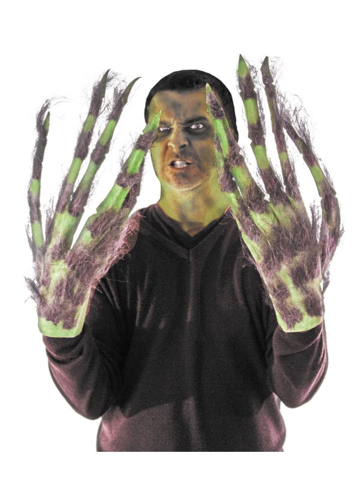 Party Pro - Vente Déguisement – unisexe - GANTS DE TROLL POILU VERT