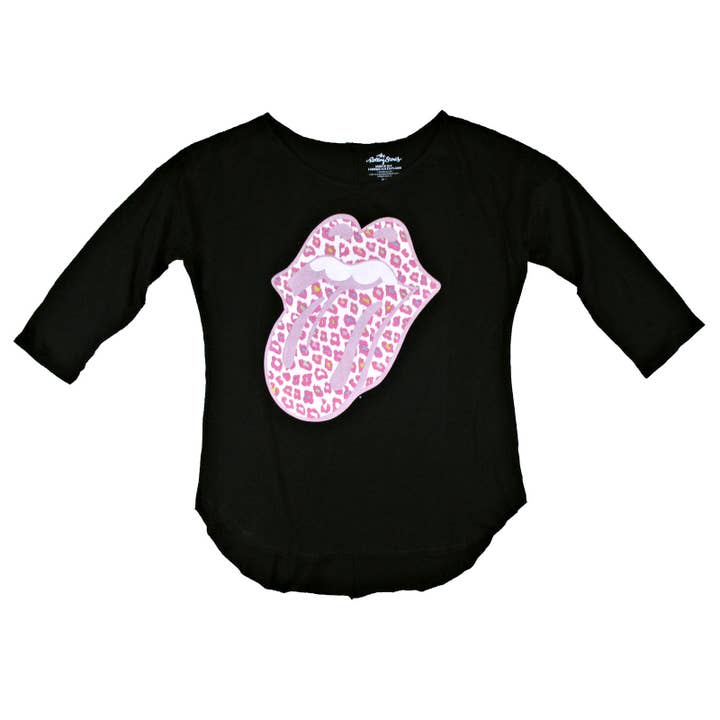 Rolling Stones Pink Leopard 3/4 Sleeve Dolman Junior Top for wholesale by Rockabilia