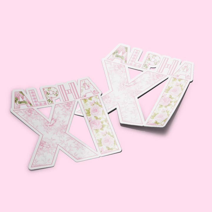 Alpha Xi Delta Sticker - Patchwork Nickname Pink for wholesale by Aspen and Lark
