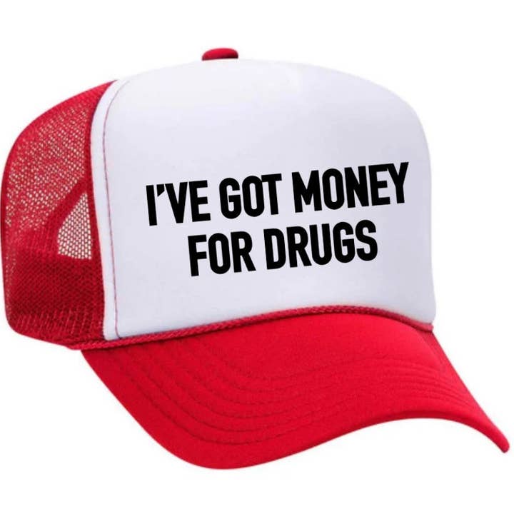 Inappropriate Trucker Hats – boné - Unissexo por atacado – Eu tenho dinheiro para drogas Chapéu de caminhoneiro