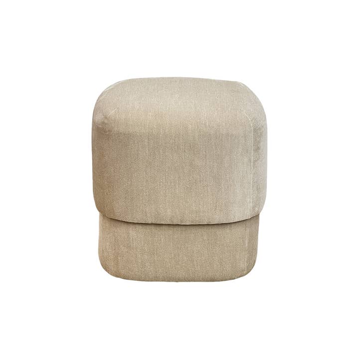 Opjet Paris - Wholesale Stool - Retroplush beige stool L40 D40 H40cm0
