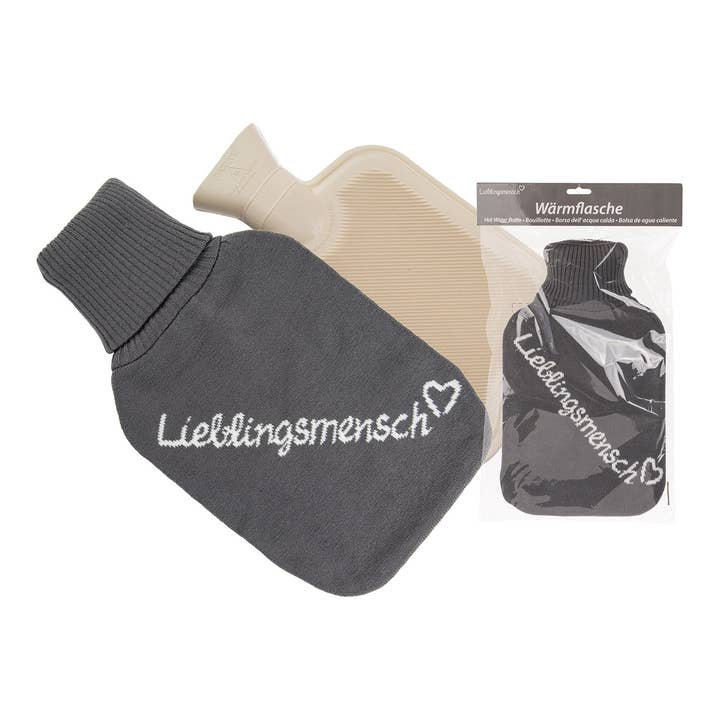 Bolsa de agua caliente "persona favorita", 2 L, con funda de poliéster, gris (A/L/P) 18x34x3cm y otras tendencias de Resultados para gp ferretería al por mayor. Devoluciones gratuitas y condiciones de pago a 60 días en Faire en Faire.