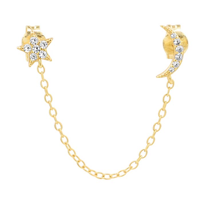 CZ stjerne- og månekædestikker for engroshandel hos Ofina Jewelry