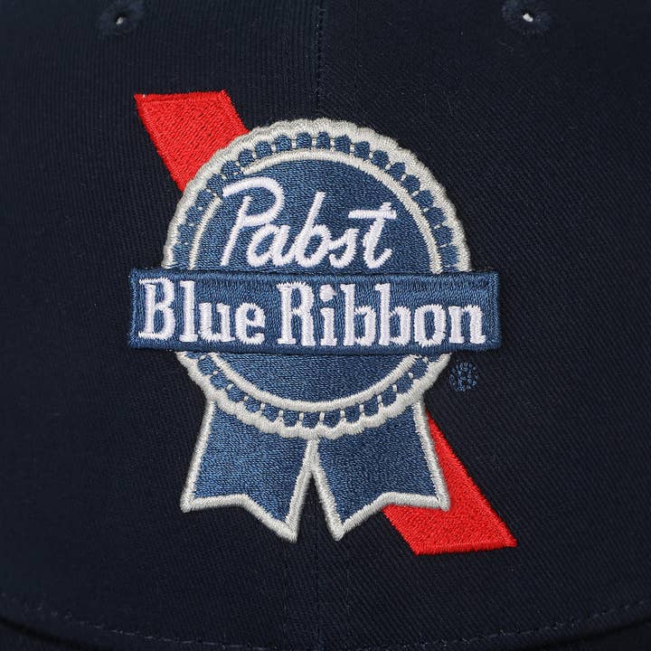Bioworld Merchandising - Wholesale Trucker Hat - Unisex - Pabst Blue Ribbon 3D Embroidered Logo Blue Trucker Hat5