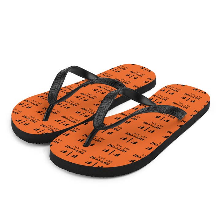 Orange Fifteenz Monogram Logo Flip-Flops for wholesale by Fifteenz Clothing