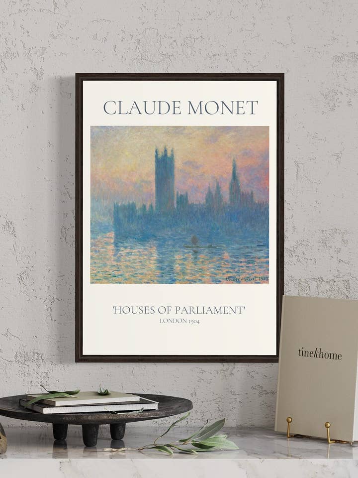 CLAUDE MONET - 'Parlamentets hus', 1904 A4, A3, A2 Wall Art. Vintage væg kunsttryk. Mors Dag gave for engroshandel hos Gabrielle Dalsan