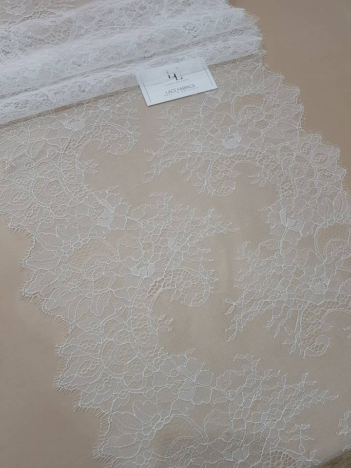 Renda Off White com Acabamento em Renda e Renda Nupcial EVSL12060 por atacado de Lace To Love