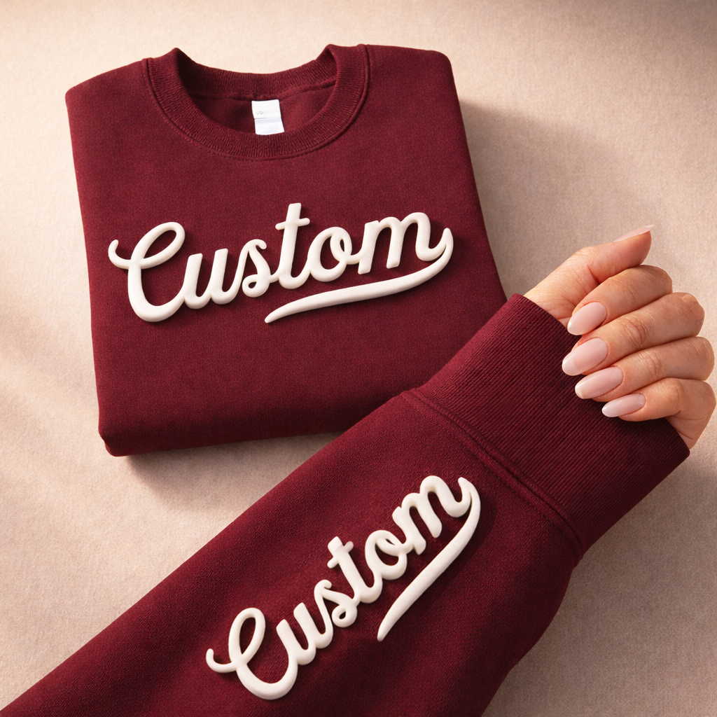 Nobullwoman Apparel - Wholesale Graphic Sweatshirt - Unisex - CUSTOM Wrist Sleeve & Front Puff Print Unisex Sweatshirt6