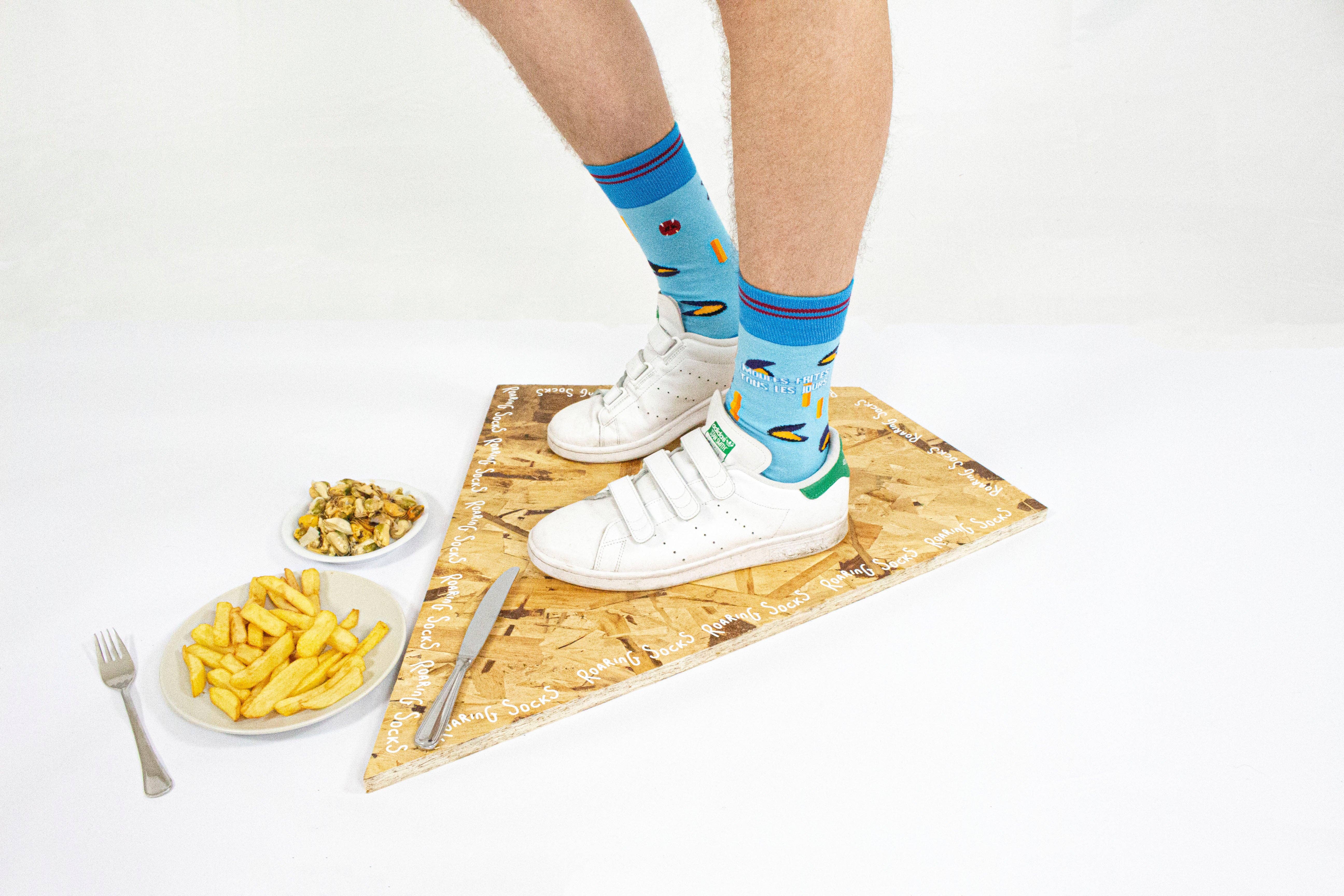 Roaring Socks - Wholesale Socks - Unisex - Mussels and fries every day1