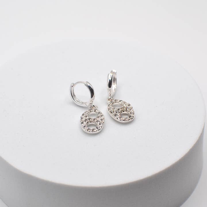 StarryNYC - Wholesale Huggie Earrings - Pig Nose Stone Huggie Earrings5