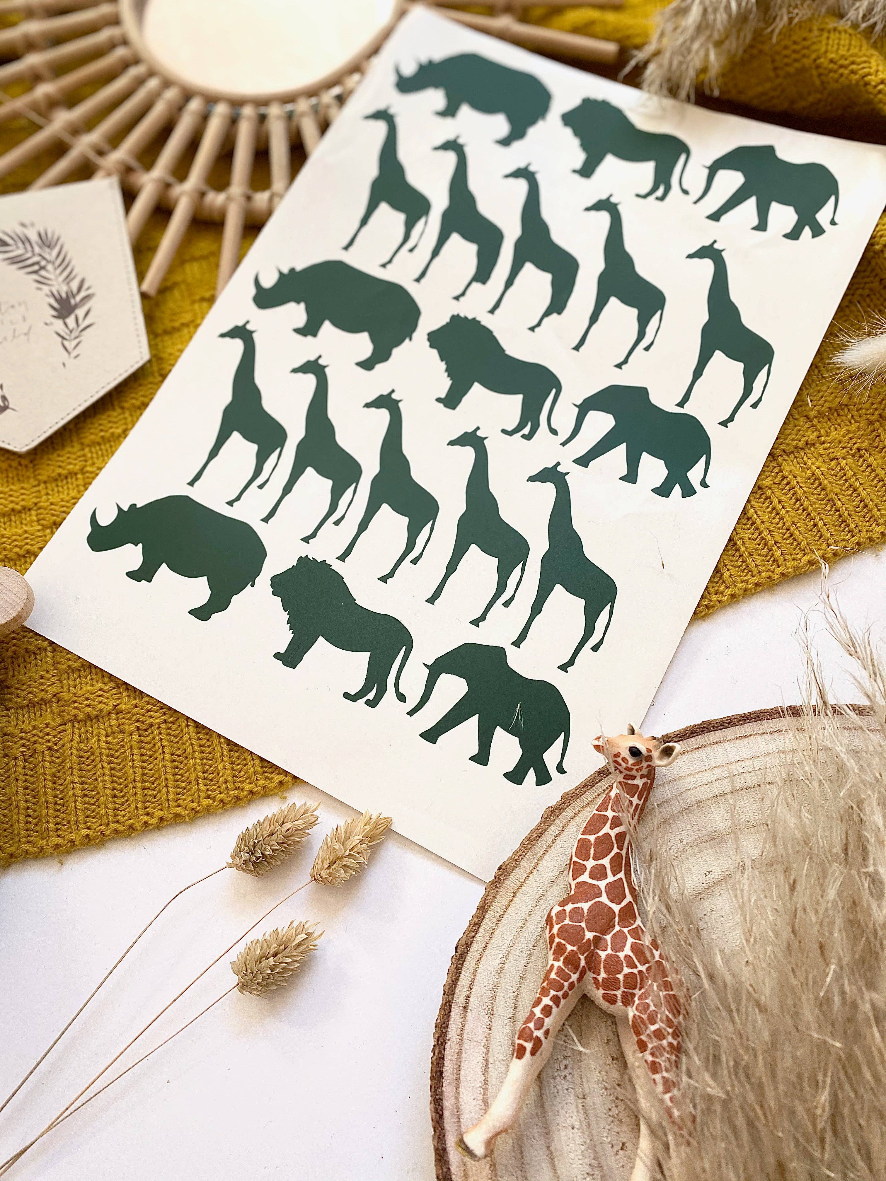 Bunny and Bear Studio – wholesale Wall decal/stickers – Safari Animal Wall Decals1