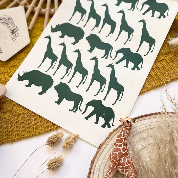 Bunny and Bear Studio – wholesale Wall decal/stickers – Safari Animal Wall Decals1