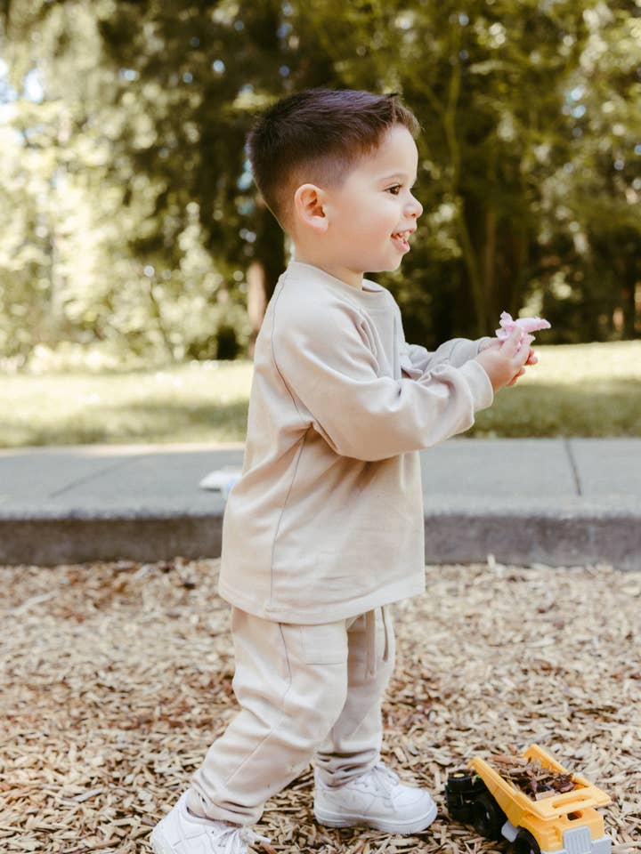 Raglan Playwear Set in Pale Grey for wholesale by Inti The Label