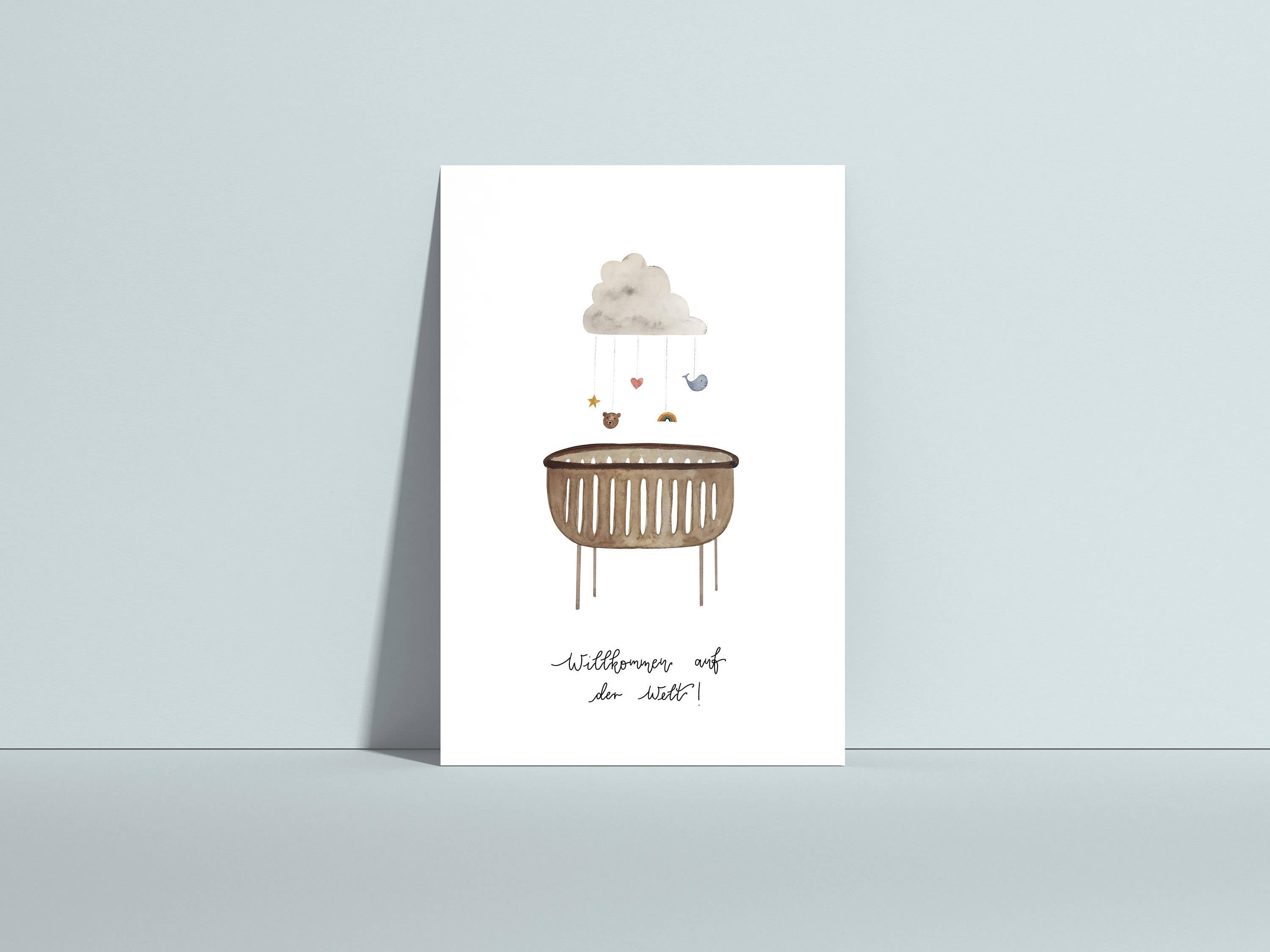 Hannahs Firlefanz - Wholesale Postcard - Postcard for the birth, welcome to the world