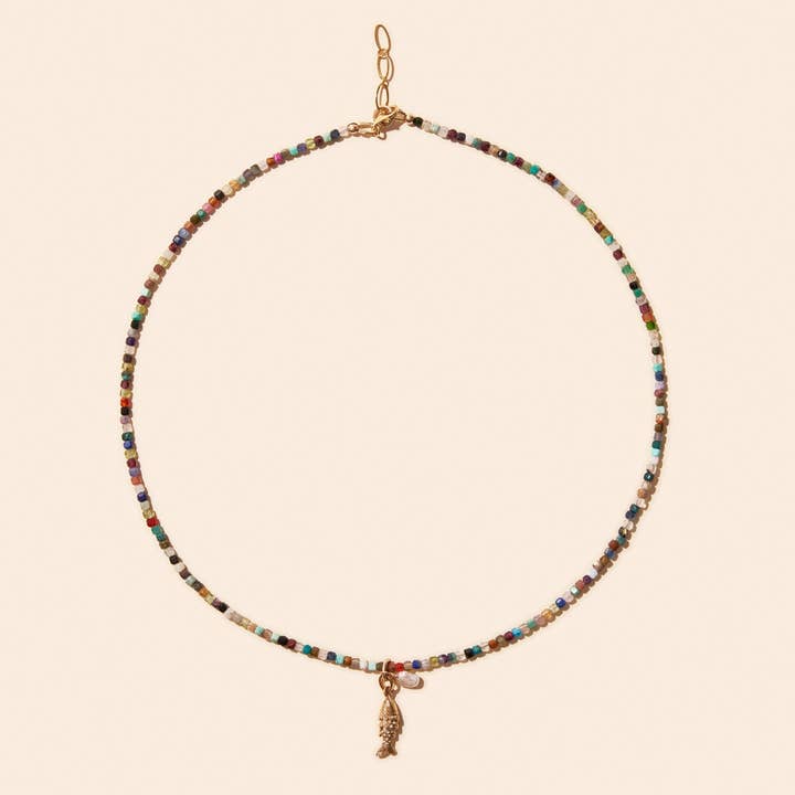 MULTIFARVET PEZ-HALSKÆDE for engroshandel hos Camille Colette Studio