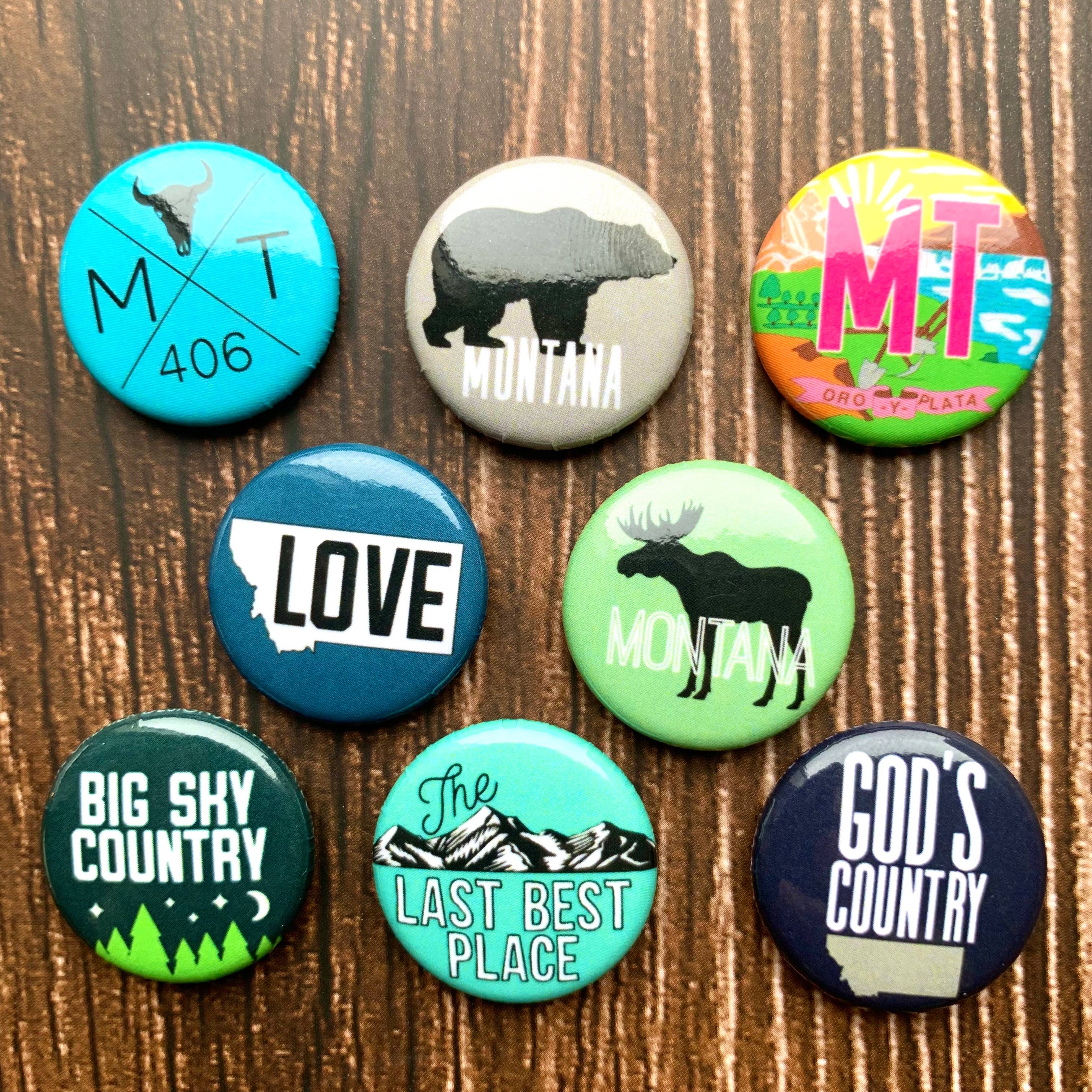 Kate's Magnets - Wholesale Lapel Pin/Button - Montana Button Tin of 200 1" Buttons4