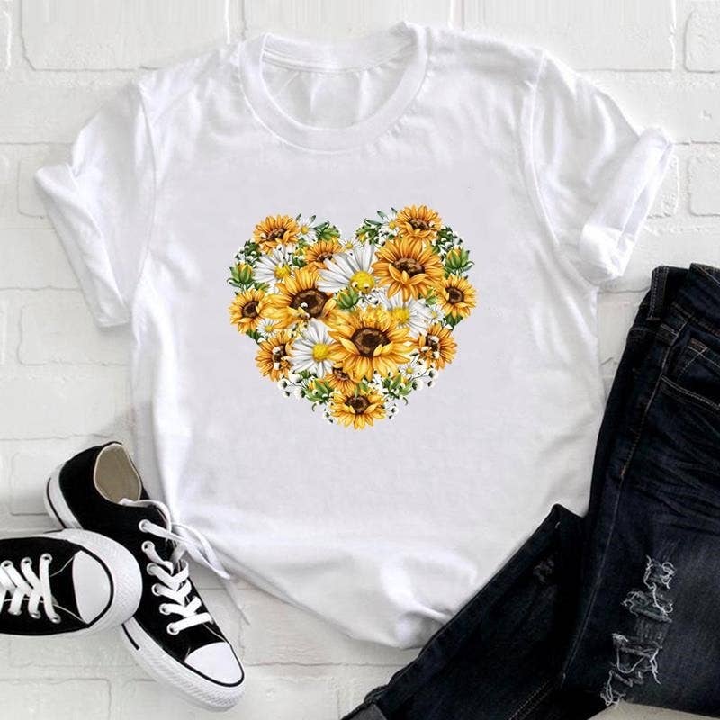 FurDecoration - Wholesale Screen Printed T-Shirt - Women's - Casual Loose-Fit Round Neck Printed T-Shirt2