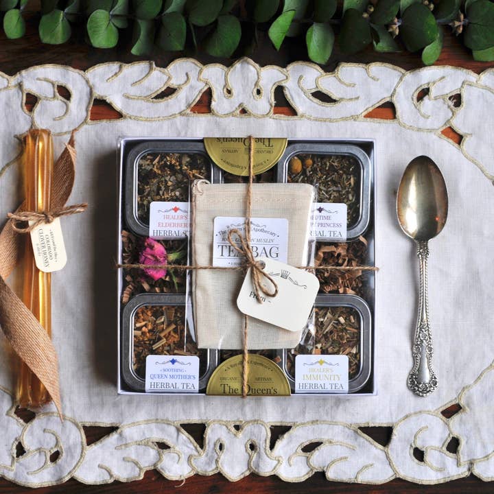 The Queen's TEApothecary - Wholesale Loose Tea - Tea Tin Sampler | Herbal Infusions | 4 tin count