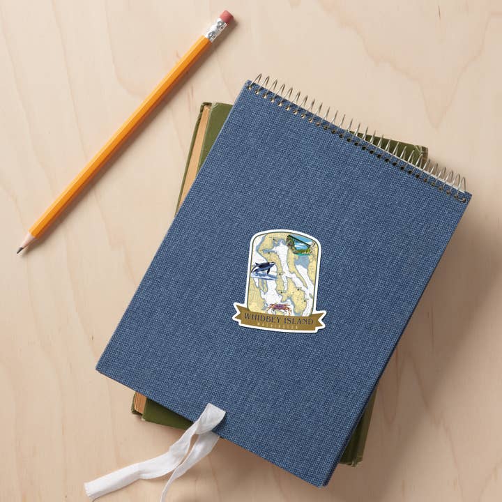 Lantern Press - Wholesale Sticker - STICKER Whidbey Island, Washington, Nautical Chart