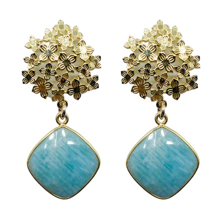 Jardin Amazonite Drop Earrings for wholesale by M Donohue Collection
