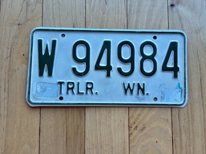 Targa per rimorchio dello Stato di Washington dal 1965 al 1967 - Verifica con il DOL per YOM per la vendita all'ingrosso da parte di RusticPlates