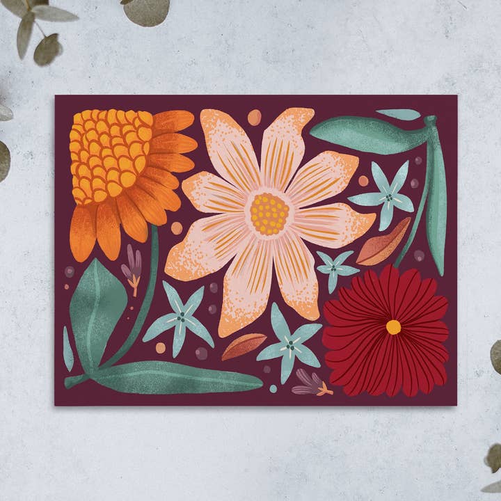 Set of 8 Moody Blooms Hand Illustrated Thank You Cards for wholesale by Dear Wild