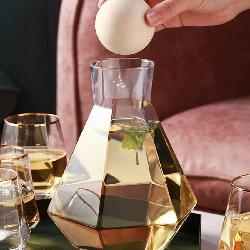 BRECK + FOX - Wholesale Drinking Glass/Cup - Diamond Drinkware 5-Piece Set4