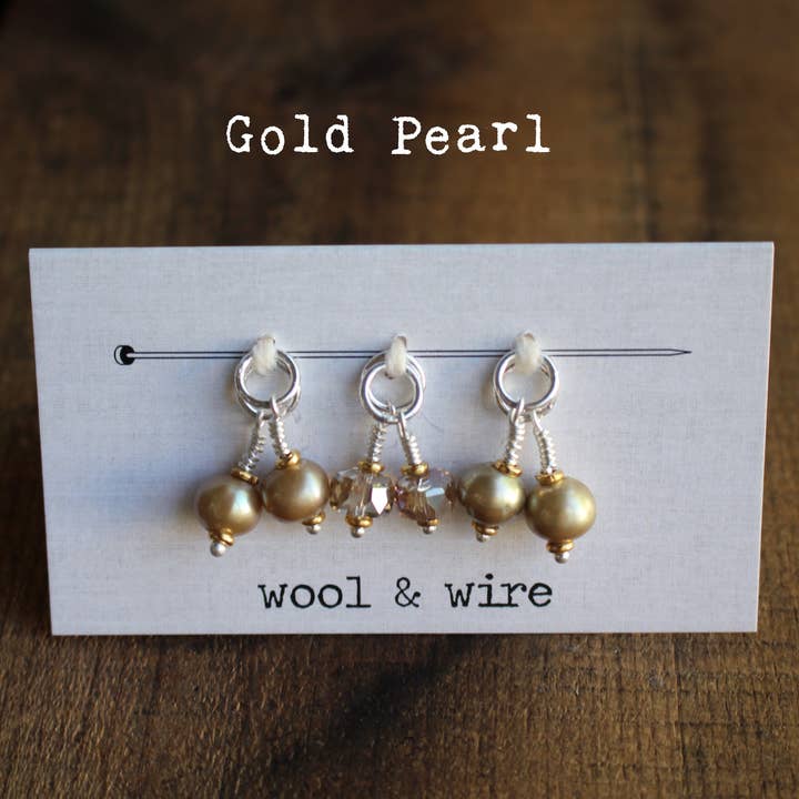 NNK Press - Wholesale Knitting/Crochet Supplies - Wool & Wire: Mini Crystal & Pearl Stitch Markers (Set of 6)7